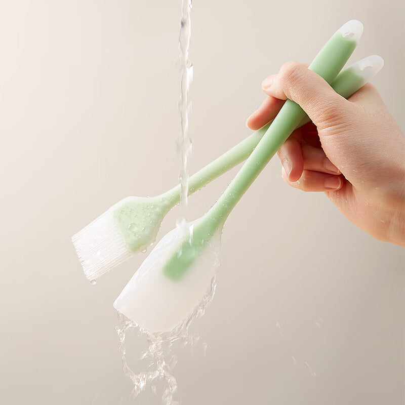 BJ Ensemble vert clair de pinceau à huile et de spatule-grattoir 21 cm