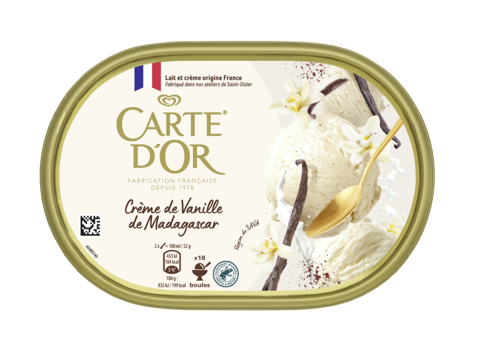 CARTE D’OR Glace en bac Vanille de Madagascar - 900 ml