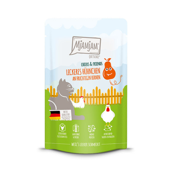 MjAMJAM Quetschie Nourriture humide pour chat au poulet 125 g