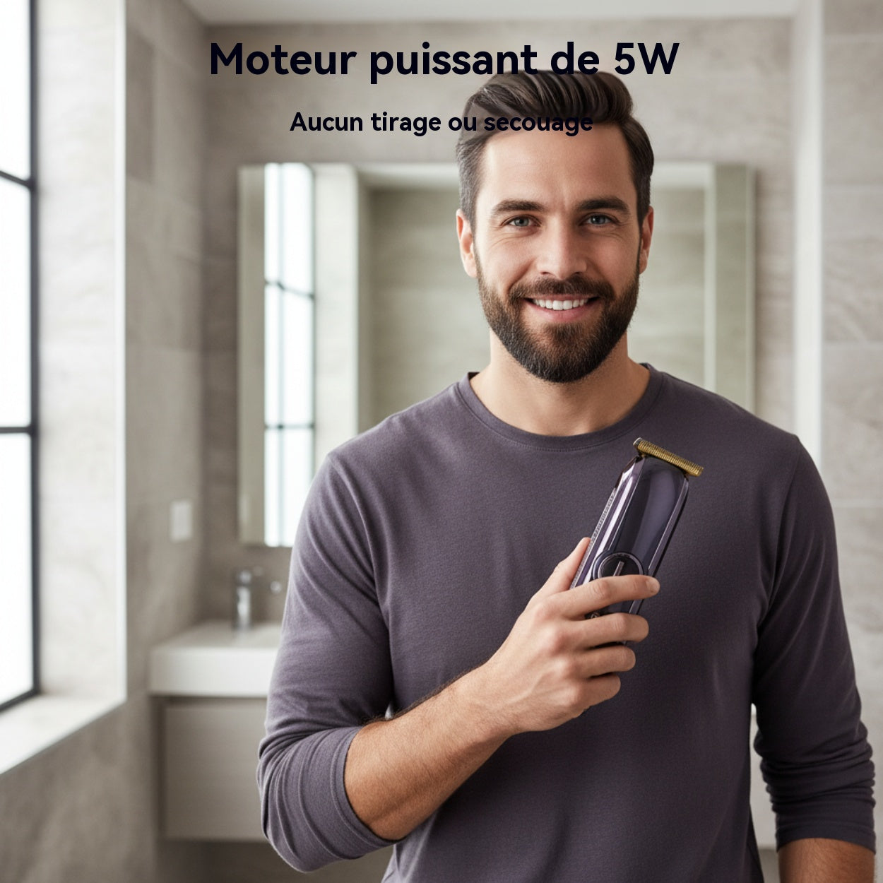 RAF Tondeuse à cheveux professionnelle sans fil 5 W pour hommes Tondeuse de finition à lame en T Kit de toilettage pour barbier et usage domestique