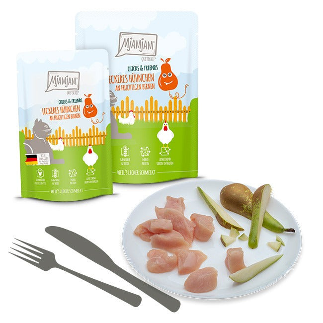 [Peut être servi frais pour l'été] MjAMjAM Quetschie Nourriture humide pour chat au poulet 300 g x 6