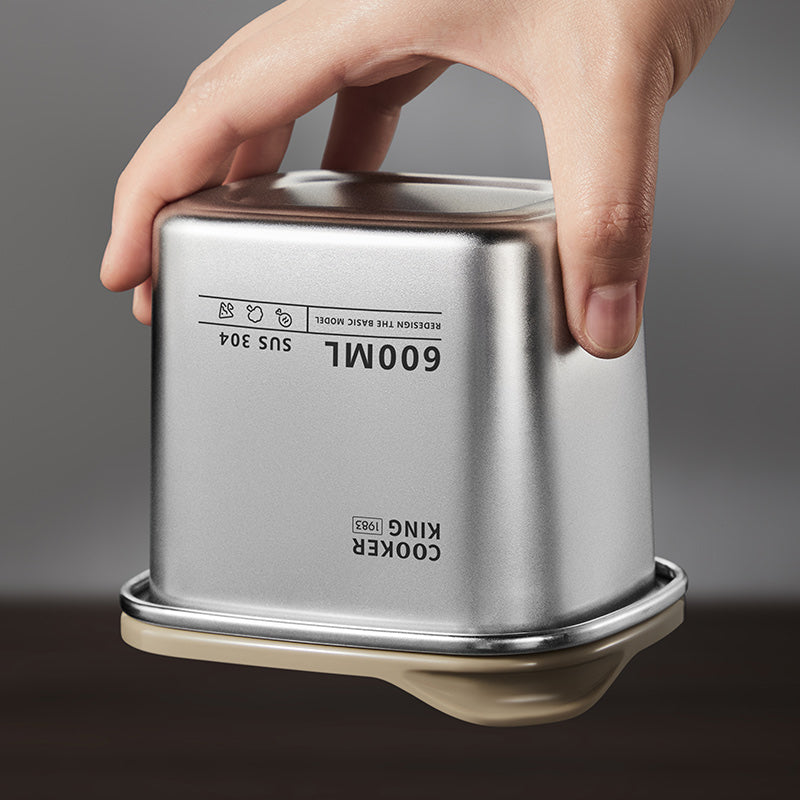 COOKER KING Boîte de conservation alimentaire - Boîte bento - Acier inoxydable - 4 pièces