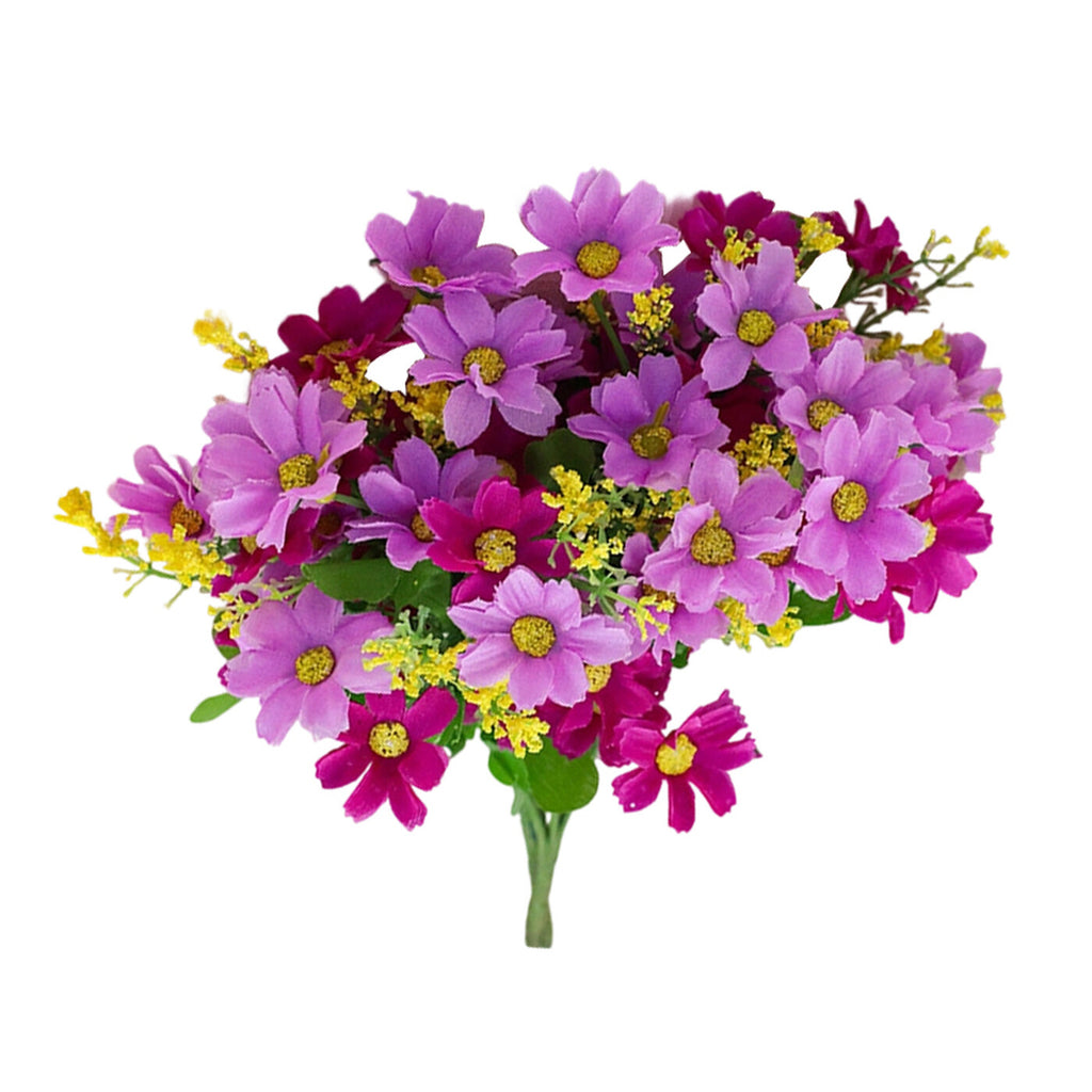 Wei's moment 6 lots de plantes artificielles pour balcon et intérieur, décoration de fleurs en plastique, plastique faux, fleurs résistantes aux UV pour tombes et jardin violet clair