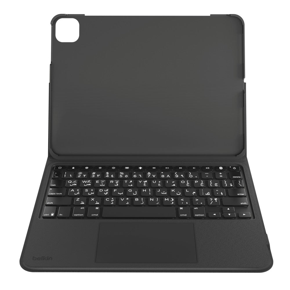 Belkin Étui Clavier Quotidien pour iPad 10e Génération avec Support, Rétroéclairage, Pavé Tactile Multipoint, Compartiment pour Apple Pencil, Clavier Sans Fil AZERTY pour iPad 10,9 pouces