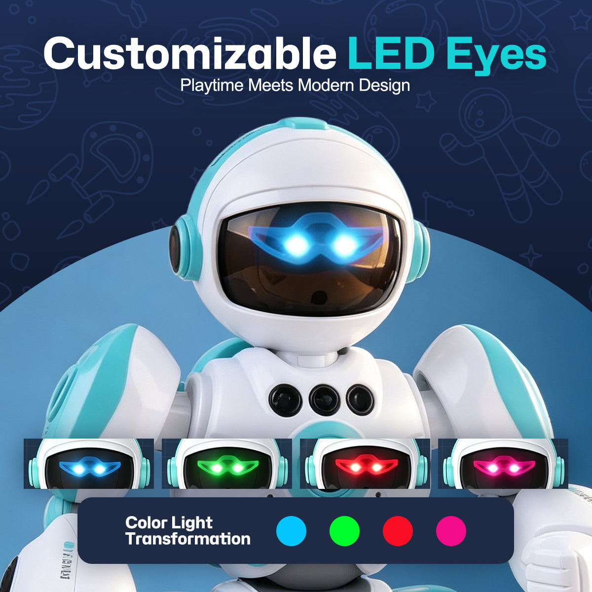Large Robot with Remote Voice Control: Smart Programmable Educational Storytelling Toy with Gesture Sensing, Gift for Kids.