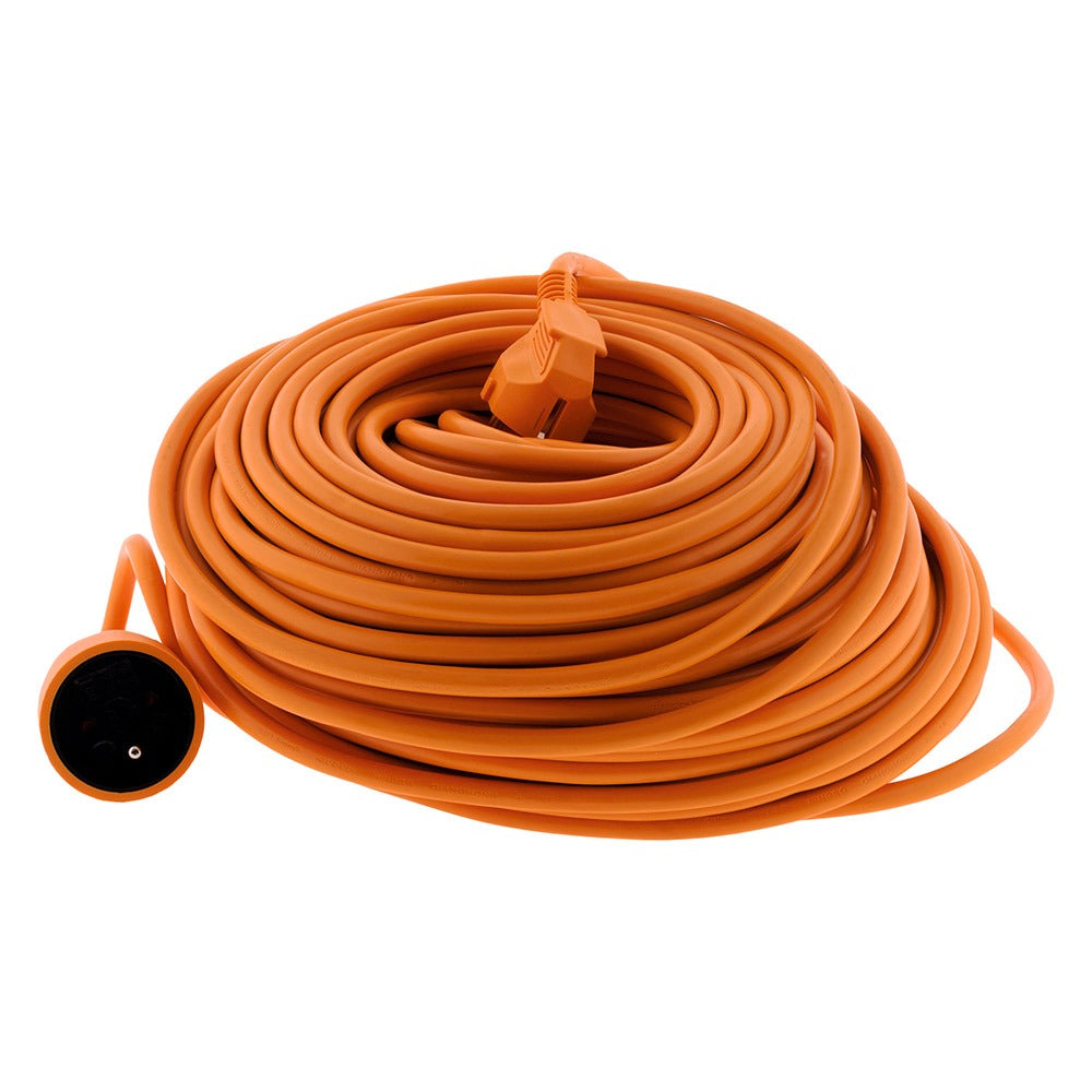 Zenitech Rallonge électrique de jardin 16 A - HO5VV-F - 3G1,5 mm² - 2 pôles + terre - 45 m - Orange