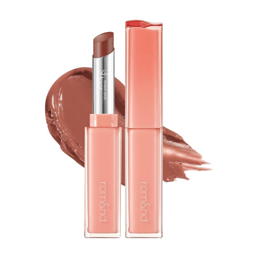 rom&nd Sheer Tinted Stick Baume à lèvres teinté, teinte n°04 Camel Nuts - 2 g