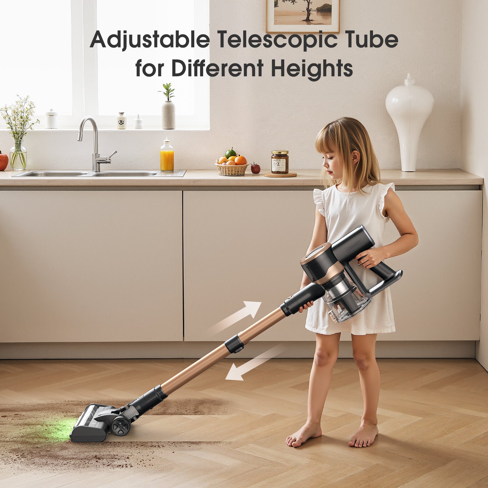 Lubluelu P2 Aspirateur sans fil à batterie, 30 kPa, Brosse anti-emmêlement, Éclairage vert amélioré, Autoportant, Pour poils d'animaux, tapis et sols durs