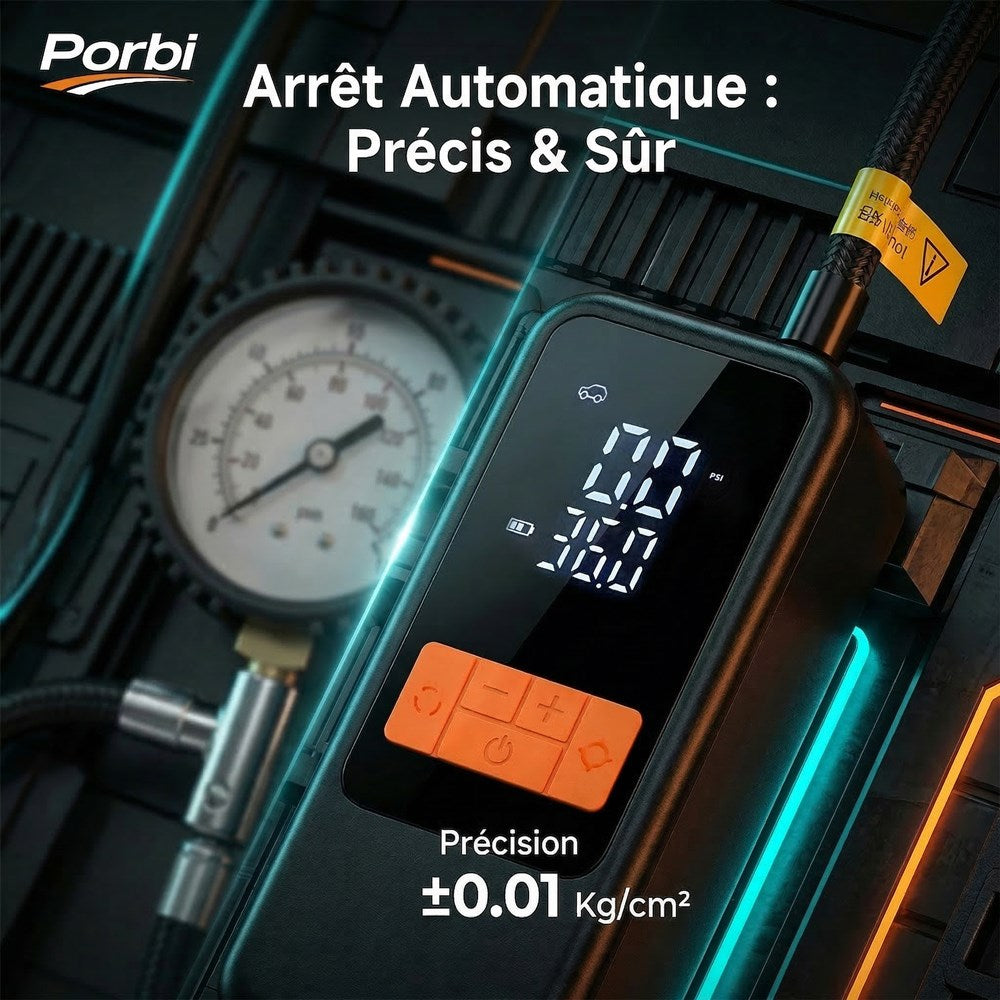 Pompe à air portable Porbi Q16, Noir