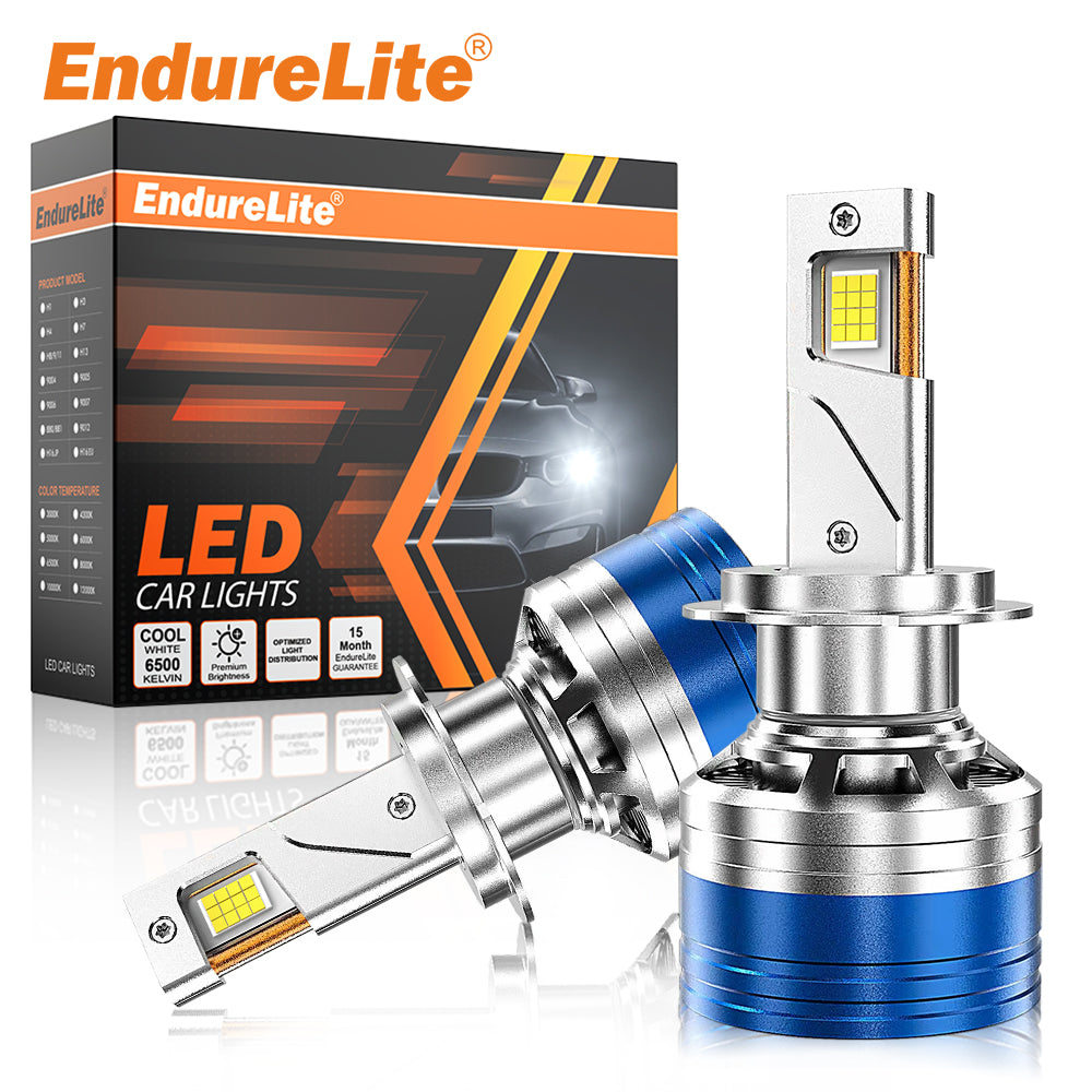 ENdureLite 9005/HB3 Ampoules LED, 6000K Blanc froid, Ampoules de projecteur, Ampoules de phare LED haute puissance, Conception 1:1 avec ventilateur de refroidissement, Plug & Play, Lot de 2