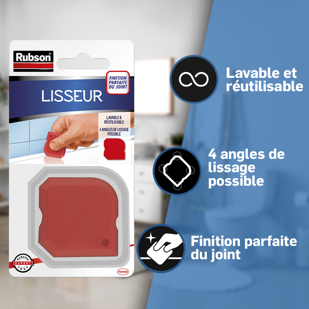 Henkel RUBSON Lisseur, outil pour lisser tous les types de joints - adapté à toutes les formules de mastic et toutes les largeurs de joint
