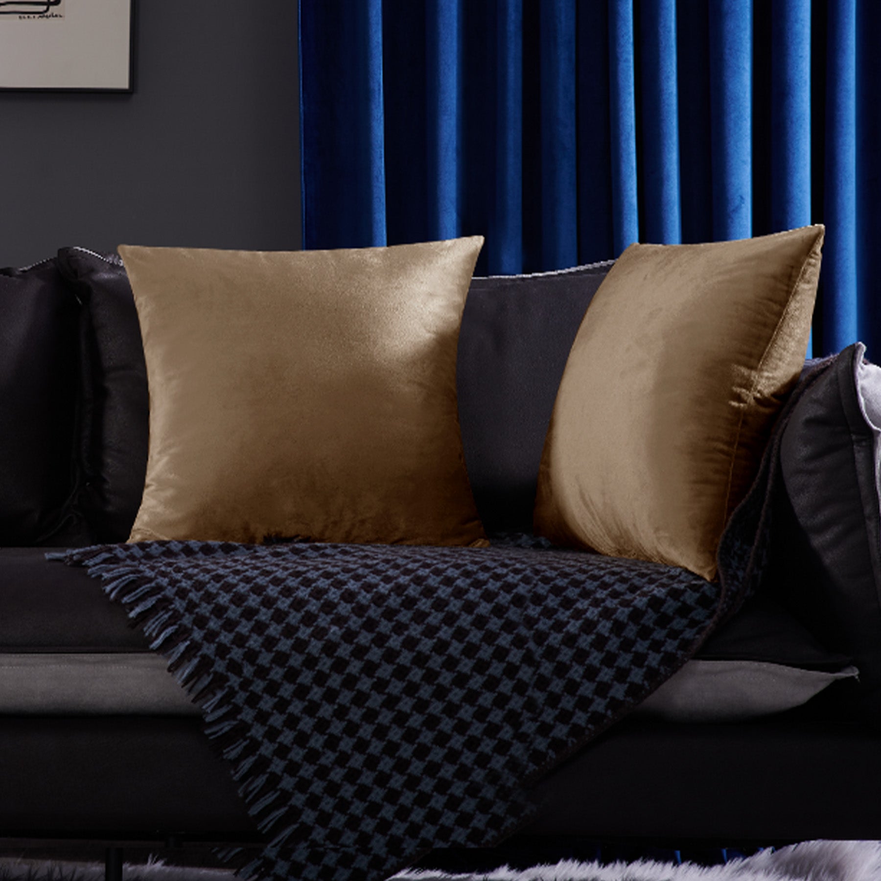 Deconovo Housse de coussin en tissu velours néerlandais - marron - 45 x 45 cm - 1 pièce