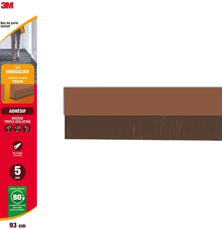 3M Bas de porte au sol à visser Classique Marron 0,93 m