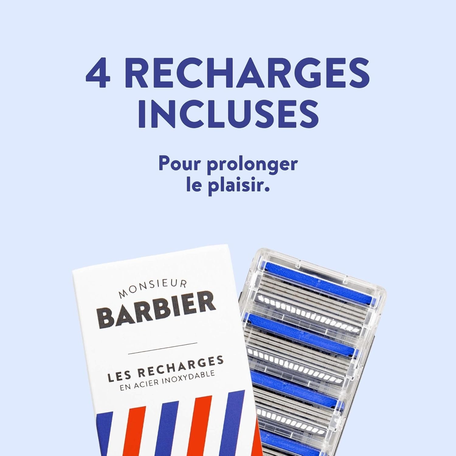 Monsieur Barbier Le Challenger Kit de Rasage (Compatible avec Mach 3) 1 Rasoir avec 3 Lames