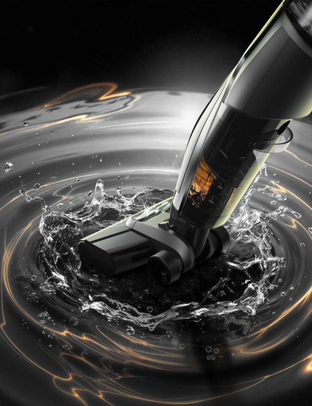 Deerma VX100 Ultra S Aspirateur laveur, lavage de la brosse à 70 °C + séchage à 100 °C, puissance d'aspiration de 22 kPa, nettoyage en position horizontale à plat à 180°