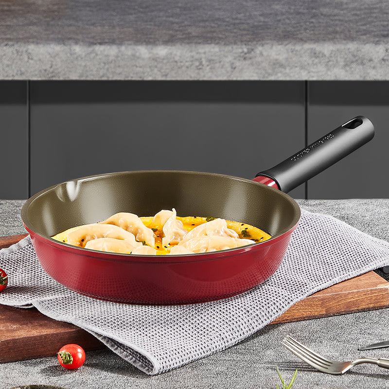 COOKER KING Poêle antiadhésive 28 cm, revêtement céramique au titane, sans PTFE ni PFOA, compatible induction