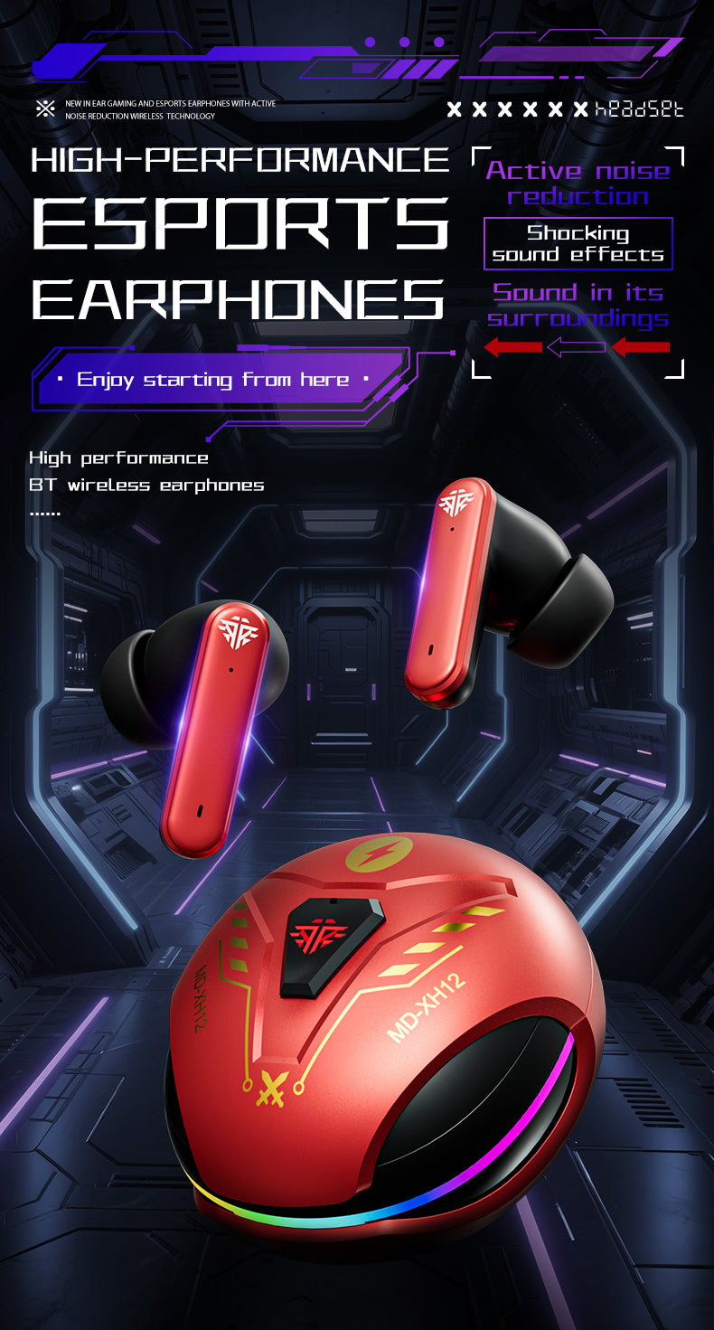 Casque de Traduction Instantanée VoxorAI XH12 Rouge avec IA - Casque Bluetooth Gaming 150 Langues pour les Études, les Voyages et le Travail