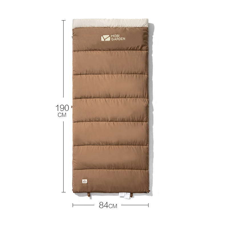 Mobi Garden, sac de couchage d'hiver épaissi, couverture de camping pour temps froid, marron, conception modulaire à fermeture éclair, se transforme instantanément en sac de couchage double, résistant à l'usure et durable, format de rangement compact