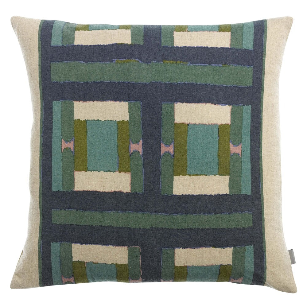 Vivaraise TAHO HOUSSE DE COUSSIN IMPRIMEE VERT DE GRIS