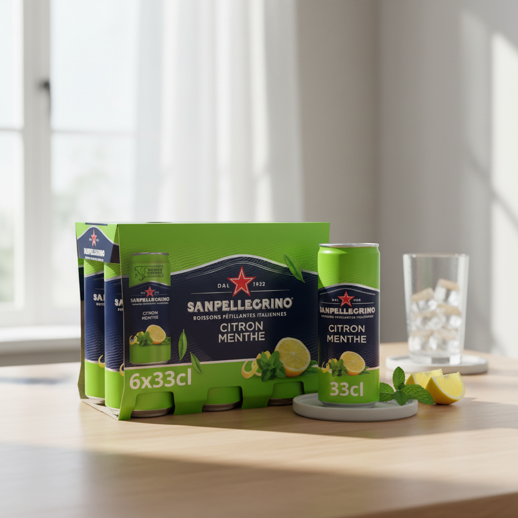 SAN PELLEGRINO Canettes fines Citron & Menthe 6 x 33 cl