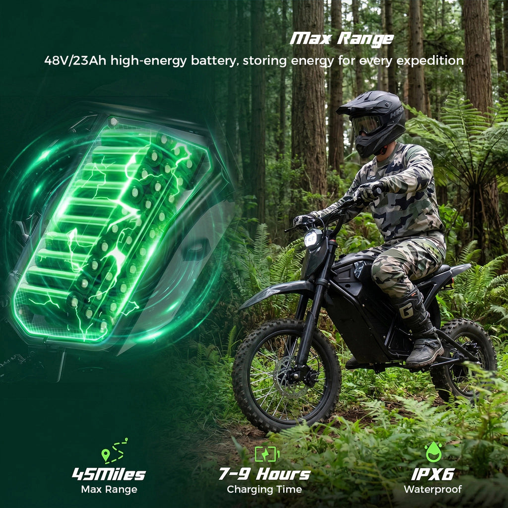 Vélo d'aventure électrique VIPCOO, batterie amovible 48 V, système de freinage hydraulique, suspension complète, randonnée en plein air haute performance pour adultes et adolescents