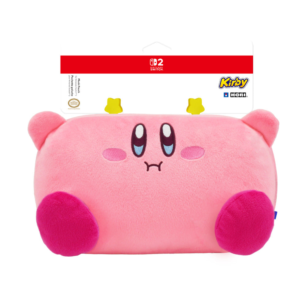 Hori Pochette peluche Plush Pouch en forme de Kirby pour Nintendo Switch 2 - Protection console - Rangement accessoires et jeux - Rose