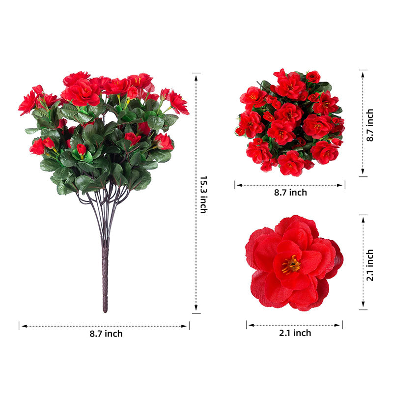 Yuejia Lot de 6 bouquets de fleurs artificielles en soie camélia rouge - 38 cm