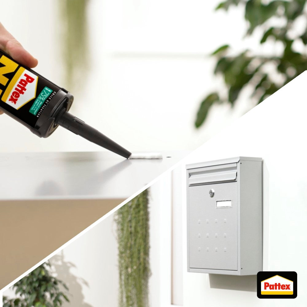 Henkel Pattex | Colle Ni Clou Ni Vis Résiste à l'Eau (cartouche de 450 g) – Colle de fixation pour intérieur & extérieur – Mastic blanc maintien immédiat, résistant à l’eau