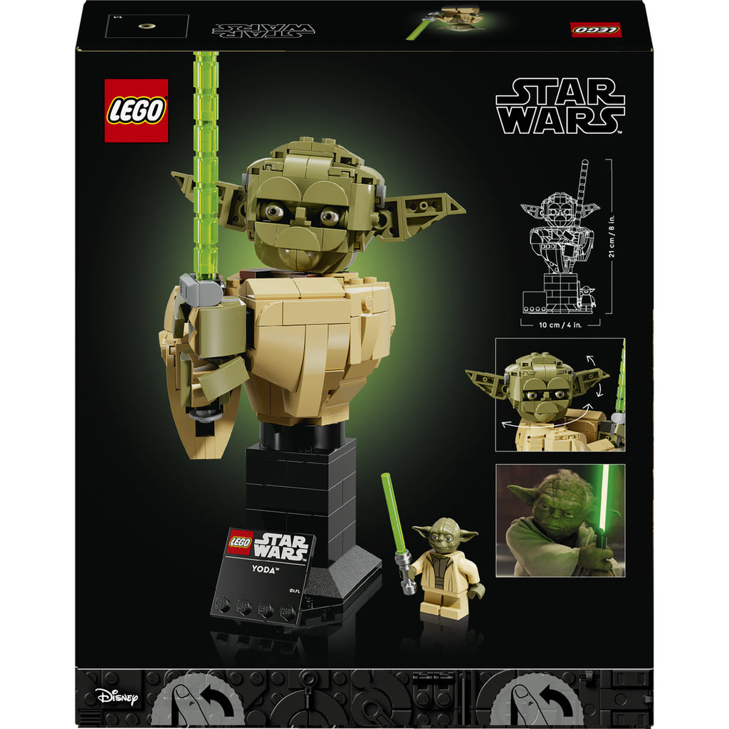 LEGO Star Wars Buste de Yoda 75438 Set de Construction pour Adultes avec Accessoire de Présentation de Sabre Laser (399 Pièces)