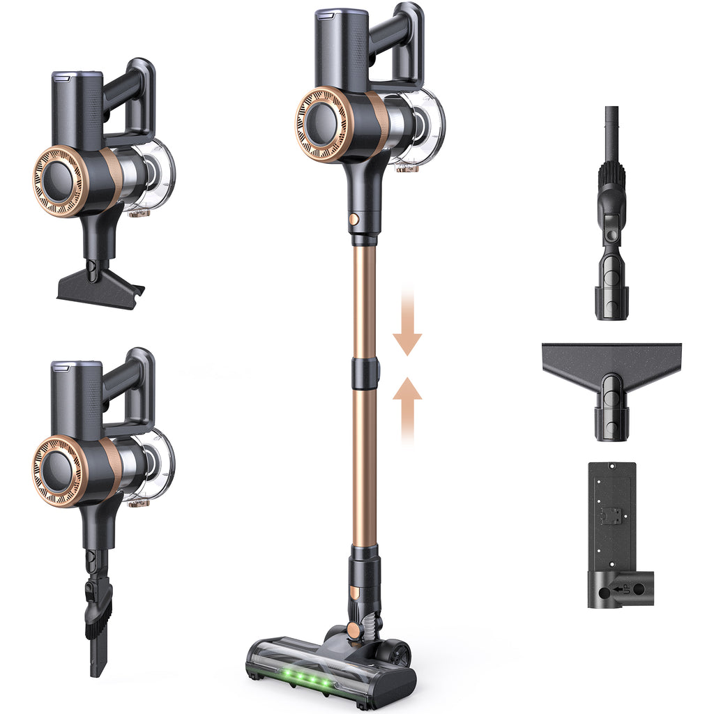 Lubluelu P2 Aspirateur sans fil à batterie, 30 kPa, Brosse anti-emmêlement, Éclairage vert amélioré, Autoportant, Pour poils d'animaux, tapis et sols durs