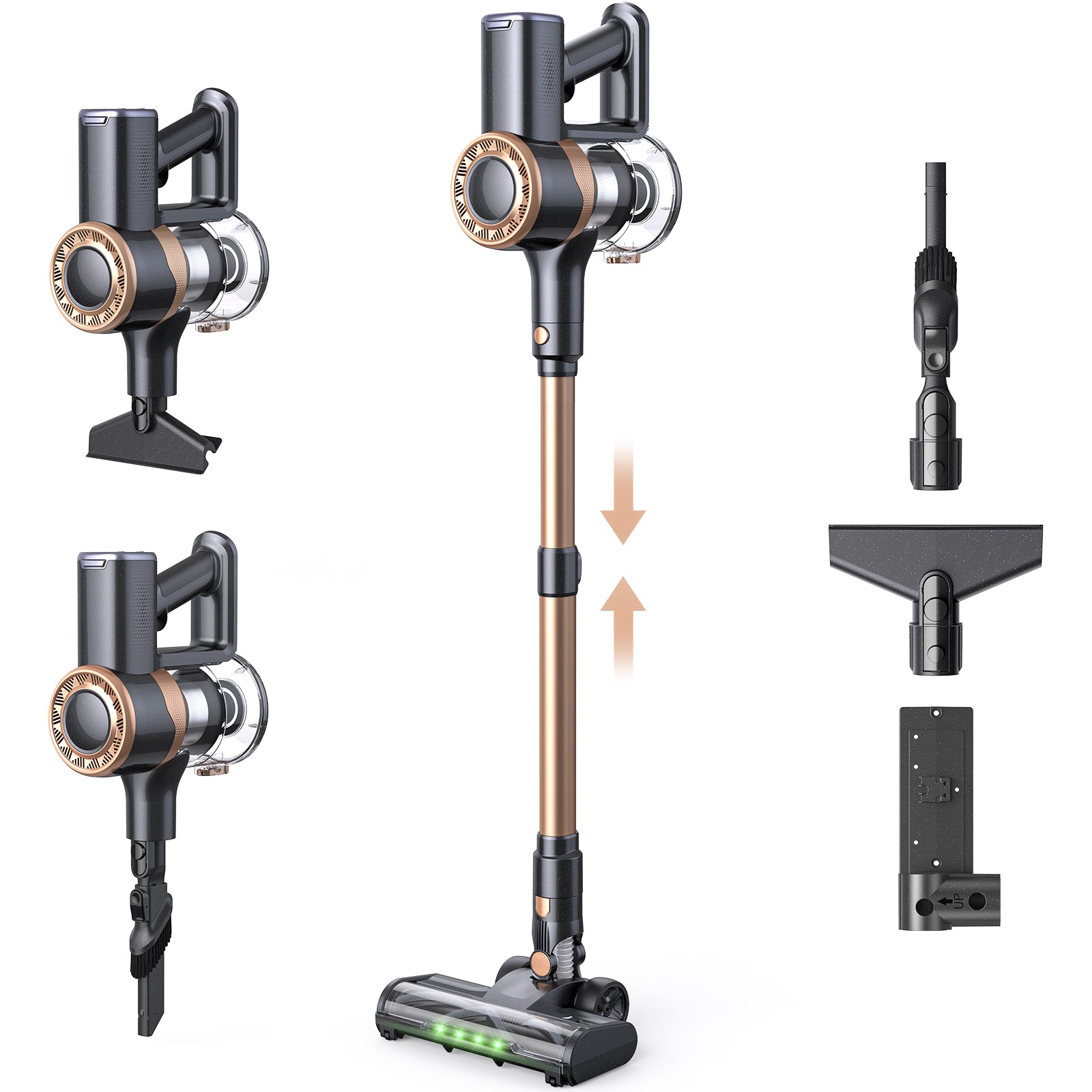 Lubluelu P2 Aspirateur sans fil à batterie, 30 kPa, Brosse anti-emmêlement, Éclairage vert amélioré, Autoportant, Pour poils d'animaux, tapis et sols durs