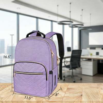 Sac à dos ordinateur portable pour femmes, sac à dos scolaire 15,6 pouces léger pour voyage travail avec port de charge USB, imperméable, antivol