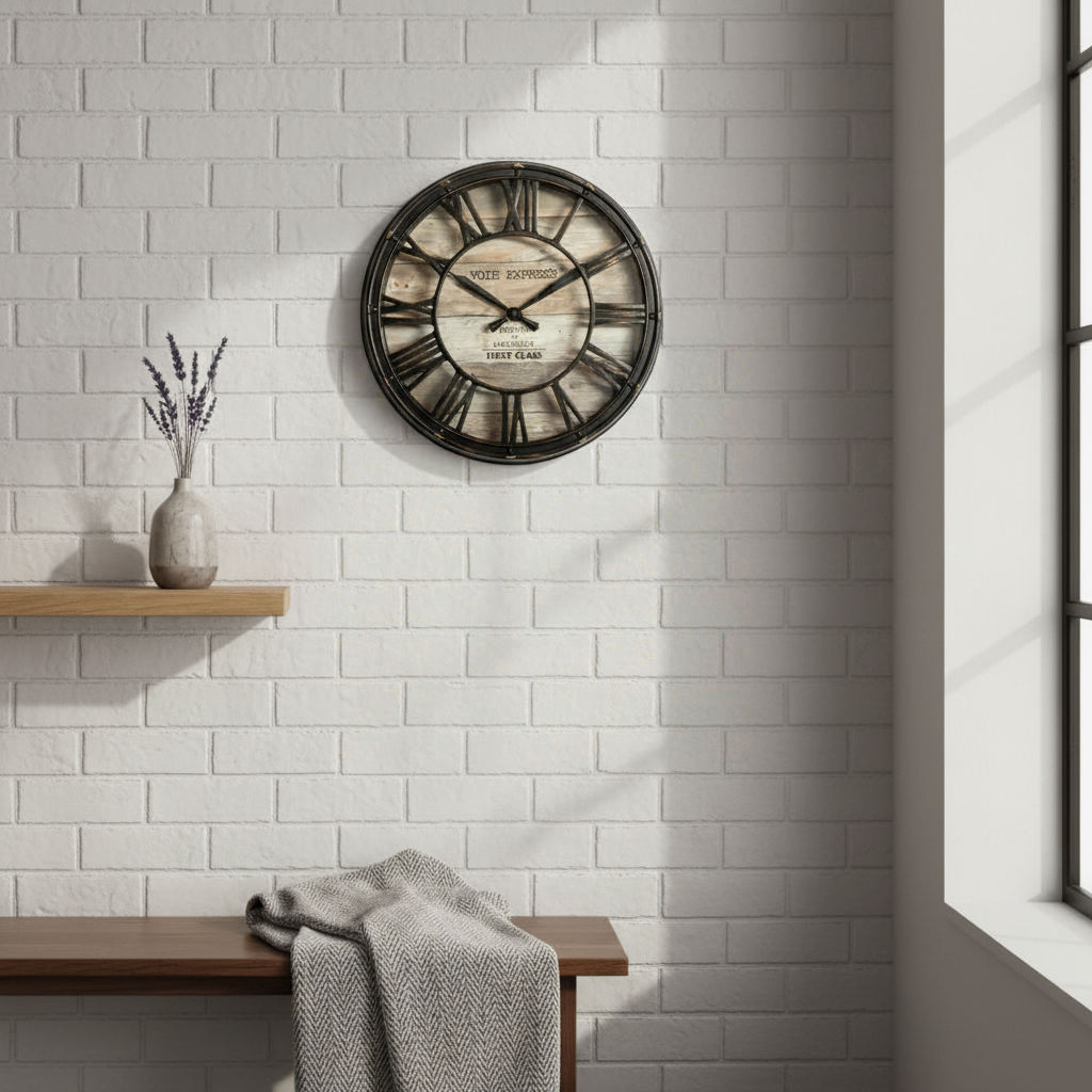 Atmosphera Horloge vintage Robin, diam. 21 cm, plastique