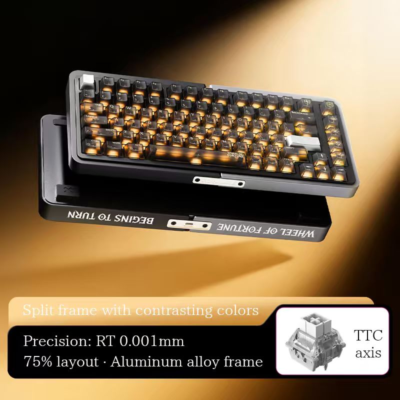 Royalaxe E75 Clavier de jeu personnalisable à effet Hall