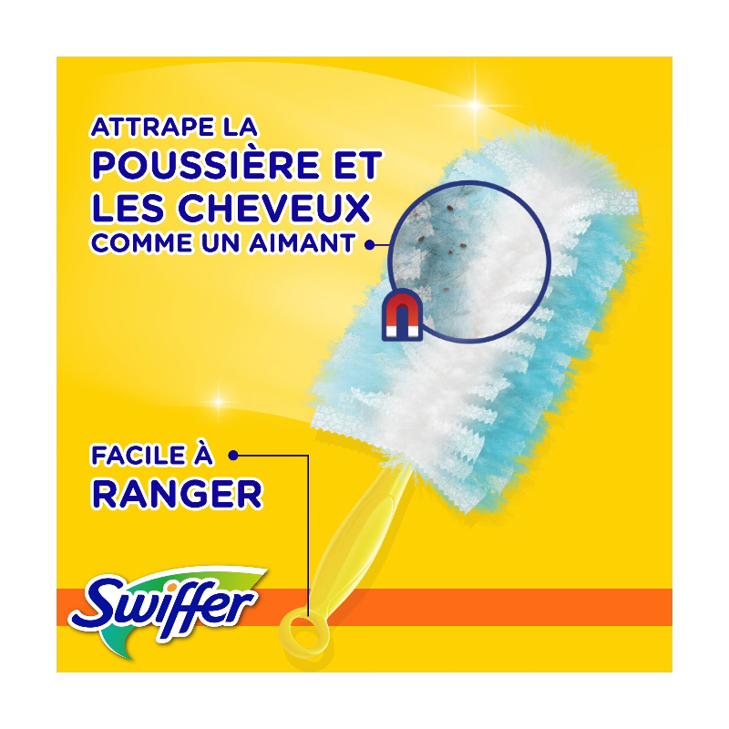 SWIFFER Balai à poussière avec boîte + 4 recharges