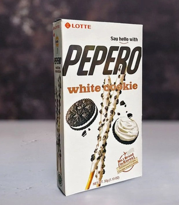 LOTTE Pepero bâtonnets de cookie blancs Halal 32 g