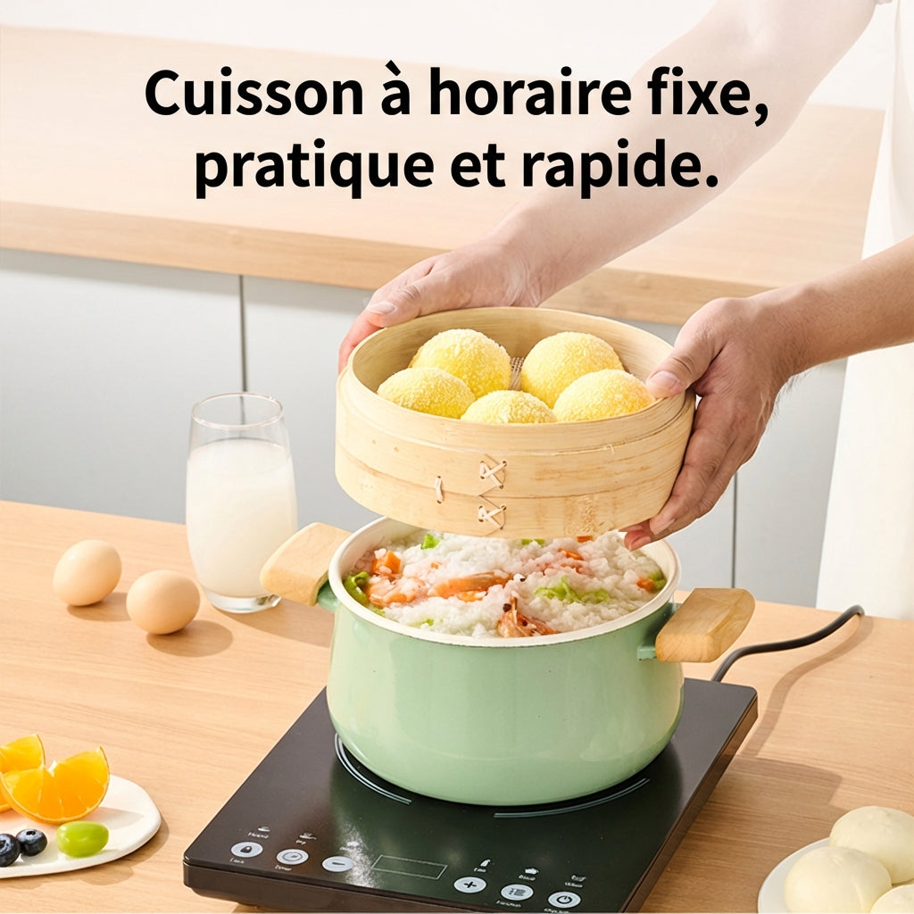 Ochama Plaque à induction 2000 W avec commande tactile, Panneau en verre résistant, 10 niveaux de puissance et 6 fonctions, Réchaud électrique pour cuisine domestique, Plaque de cuisson à induction