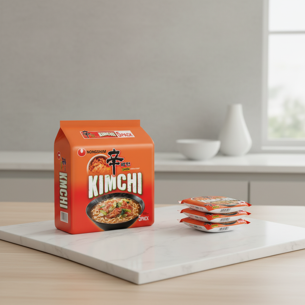 Nongshim Shin Ramyun Nouilles instantanées saveur kimchi 120 g x 5 paquets
