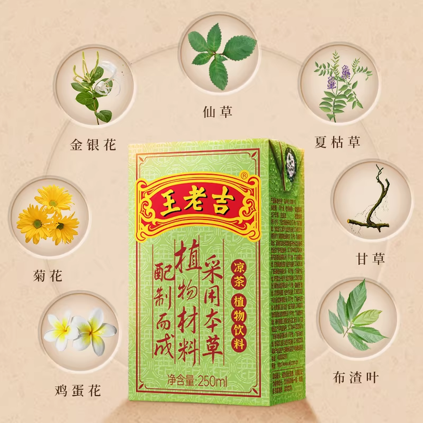 Wang Lao Ji Thé aux herbes - 6 x 250 ml
