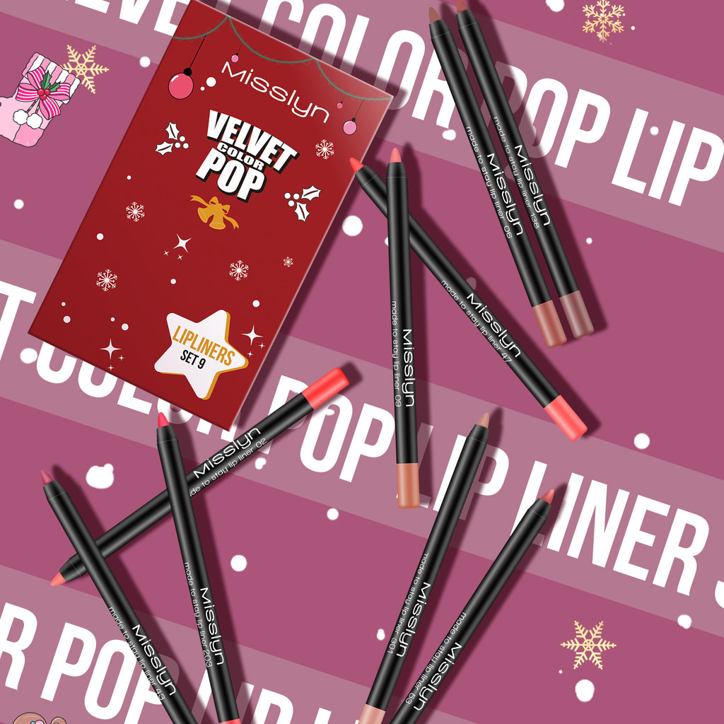 Misslyn Coffret de crayons contour des lèvres Éclat de couleur velours 1