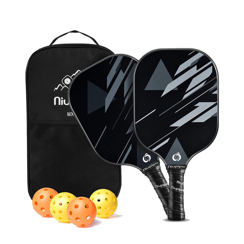 Niupipo Lot de 2 raquettes de pickleball - Matériau en fibre de verre, Noyau en nid d’abeille en polypropylène, Certification USAPA, Conception légère, Prise confortable, Idéal pour débutants et joueurs intermédiaires, MX-25
