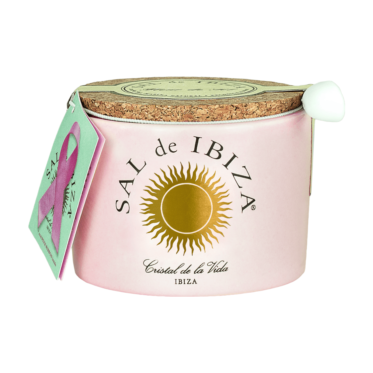 Sal de Ibiza Fleur de sel d'Ibiza, Pot en céramique, Édition "La Vie en Rose", 140 g