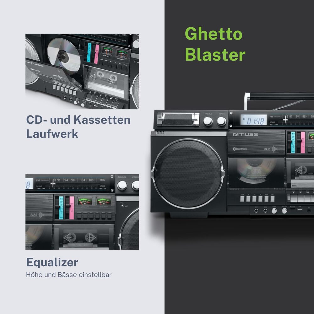 RADIO PORTABLE CD ENREGISTREUR de CASSETTE ET BLUETOOTH