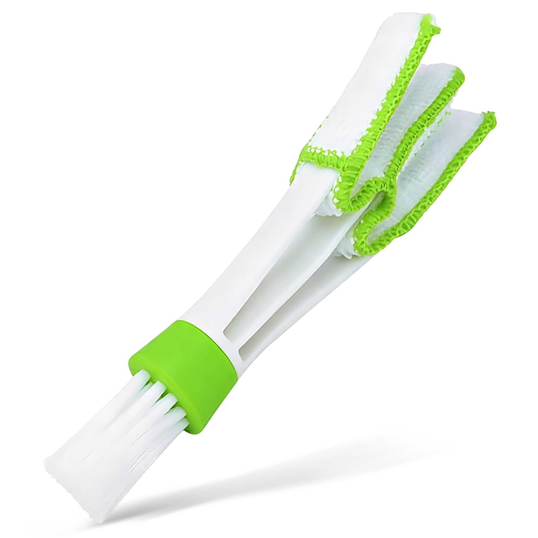 Brosse de nettoyage de grille d’aération verte, Brosse de climatisation auto avec microfibre, Détachable et lavable, Brosse multifonction pour intérieur de voiture, clavier et stores, 1 pièce