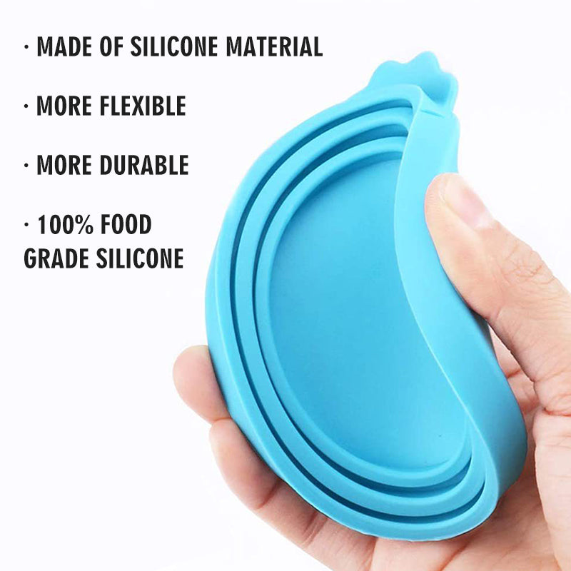Vilscijon Lot de 2 : Ouvre-boîte en forme de patte et couvercles hermétiques pour boîtes de nourriture pour chat - Bleu + Orange