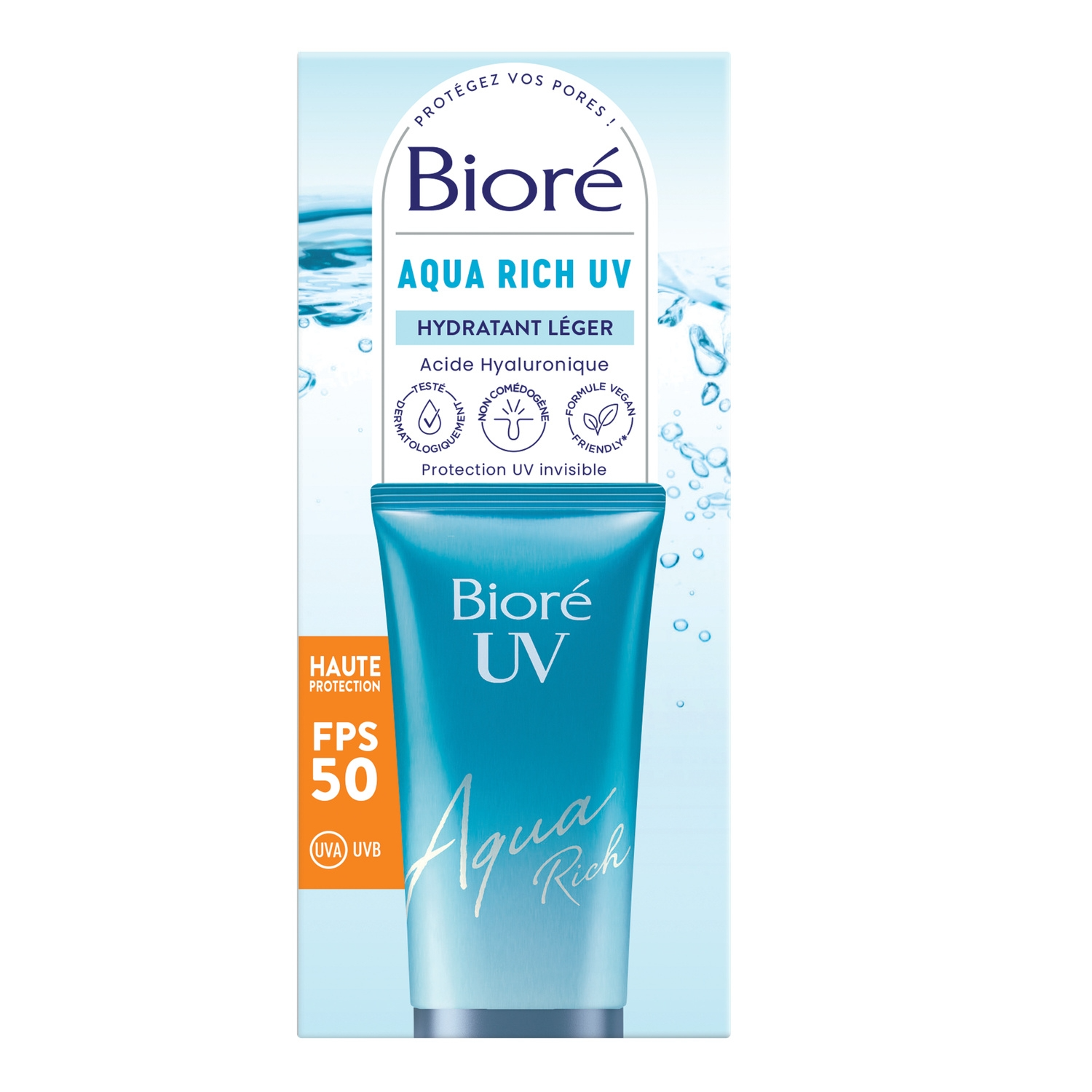 BIORE Aqua Rich UV Light Crème Visage SPF50 - 50 ml