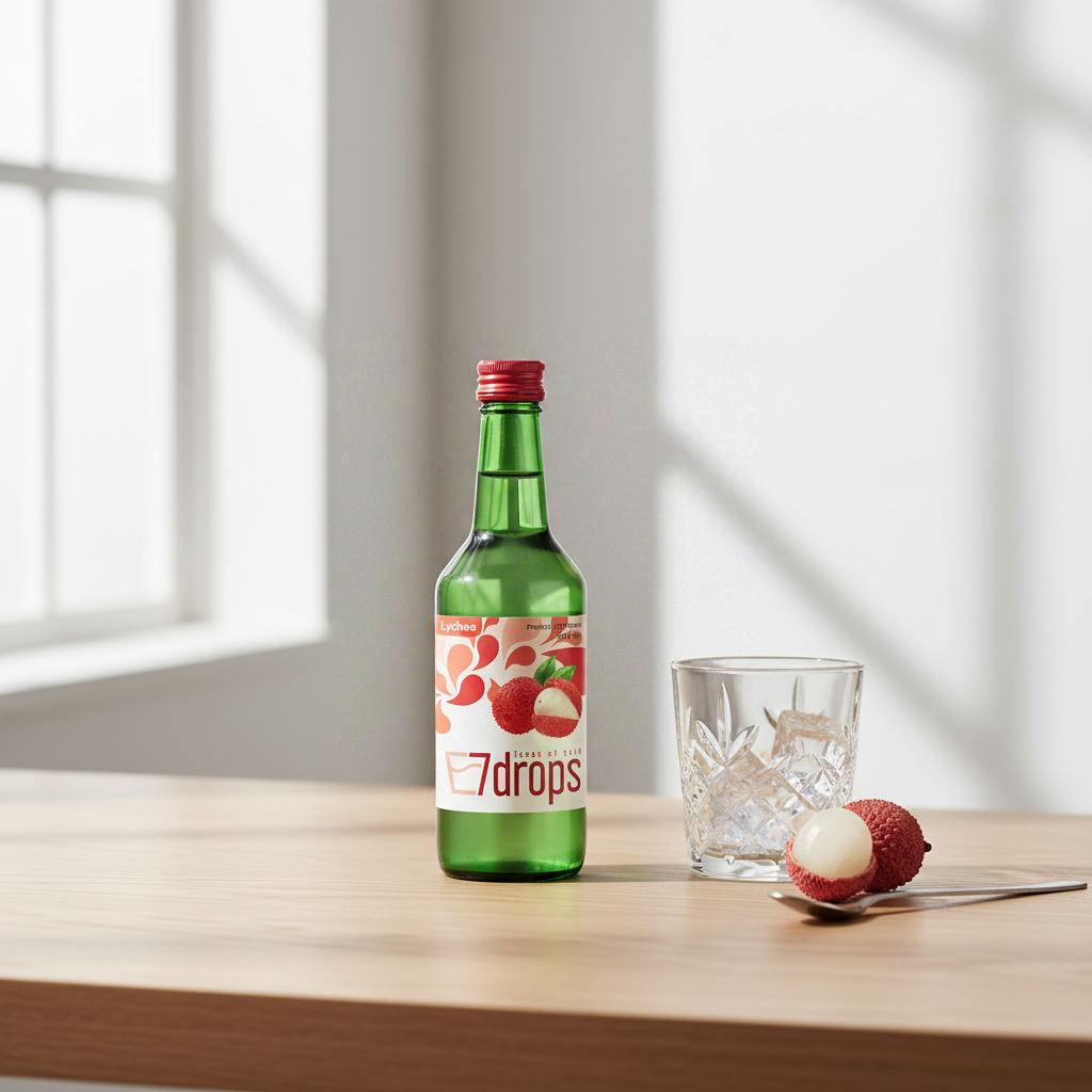 7DROPS Soju au litchi 12 % d'alcool - 360 ml