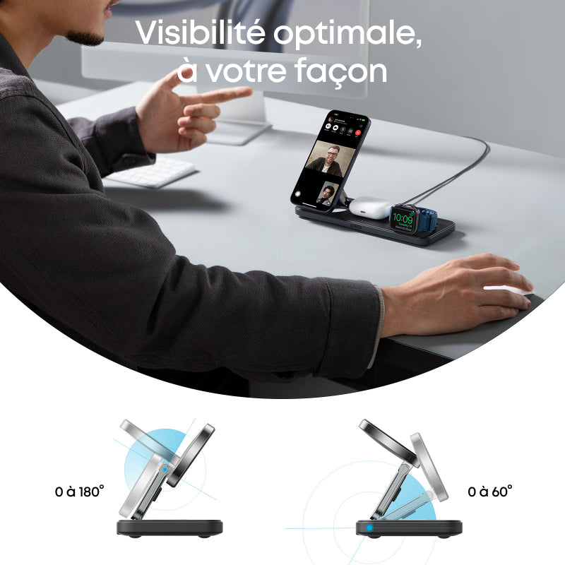 Anker MagGo universel noir, chargeur sans fil USB rapide pour intérieur