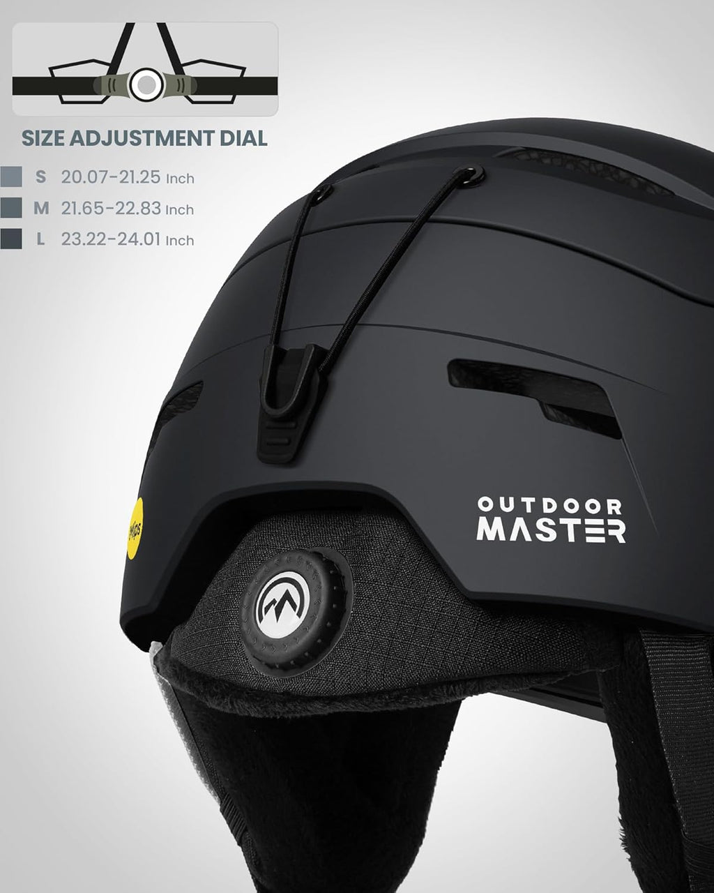 OutdoorMaster Casque de ski ELK MIPS - Casque de sports de neige Noir S