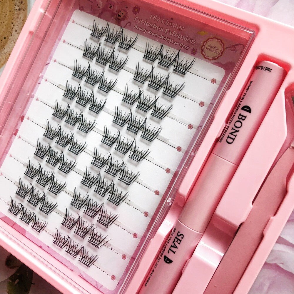 MeoMagic F22 Kit d'extensions de cils avec pince et colle - 120 pièces